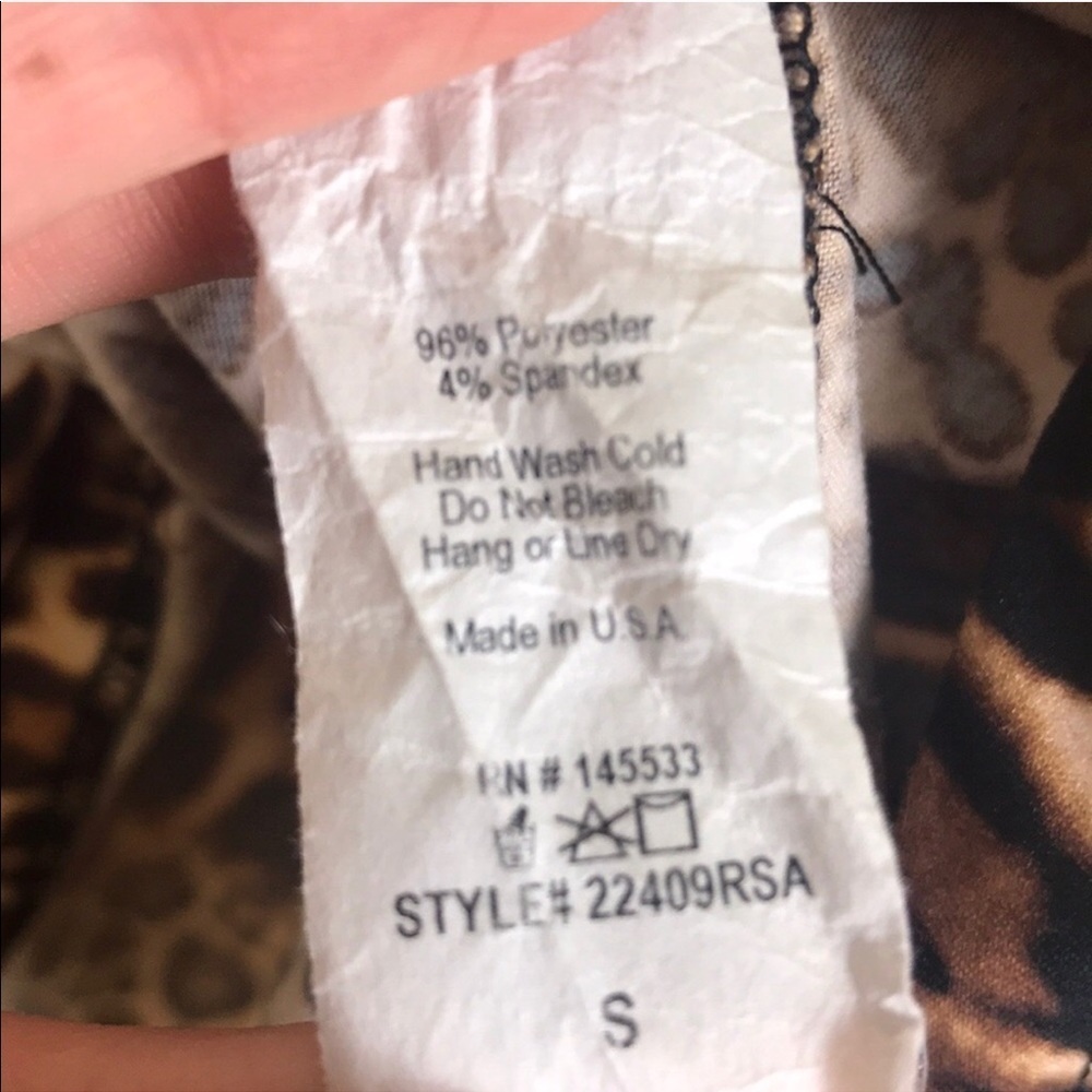 W5 Leopard Top Animal Print Cheetah Knotted Soft - Picture 4 of 6